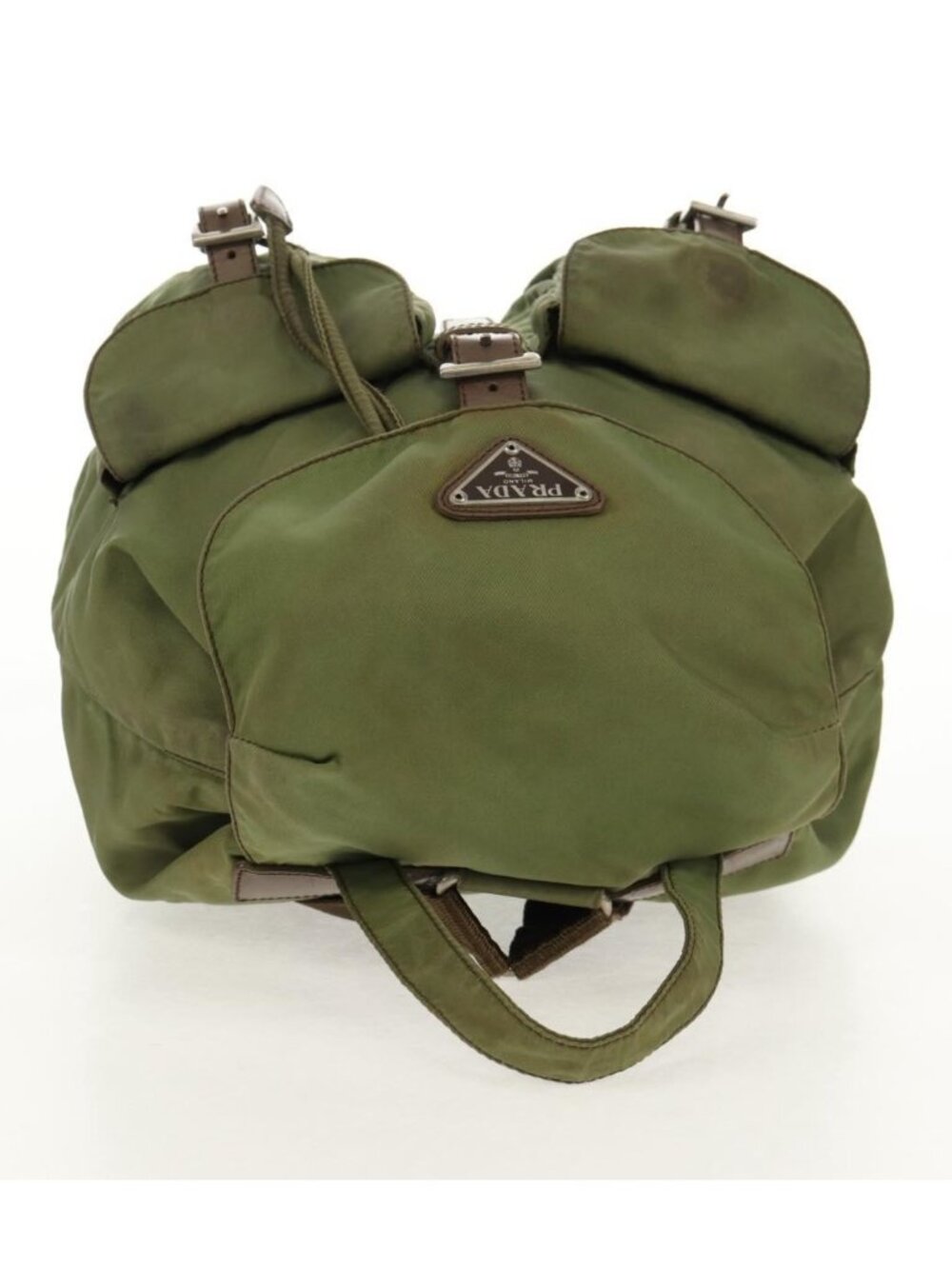 PRADA Backpack Nylon Khaki Silver - Picture 4 of 16